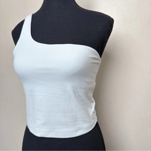 Lululemon Womens 8 Ribbed Nulu Asymmetrical Yoga Tank Top Sheer Blue - Picture 6 of 10